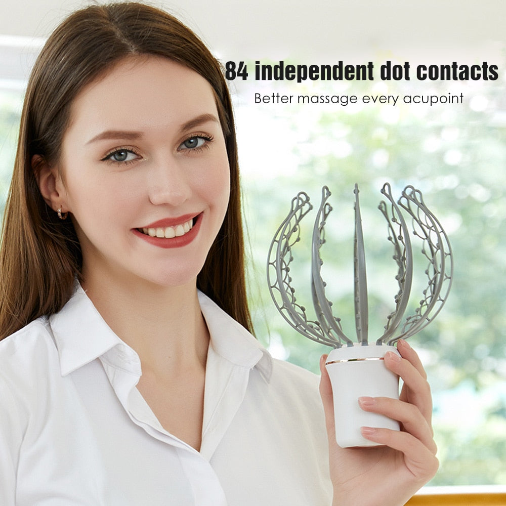 3D Electric Head Massager Therapeutic Scalp Rechargeable