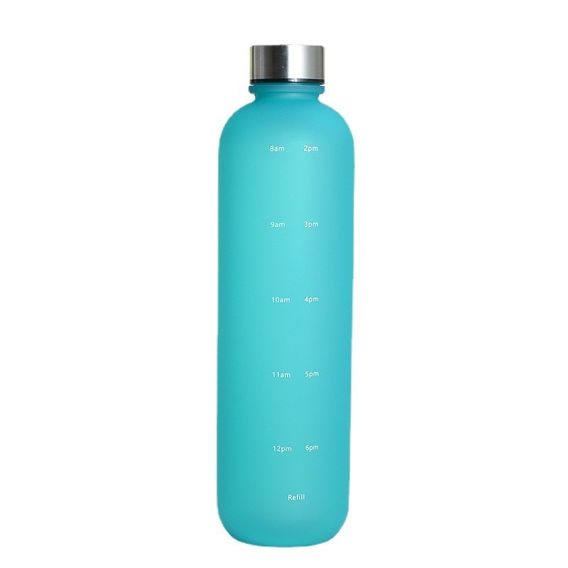 1L Water Bottle Time Marker Bpa Free Frosted Drinkbottles