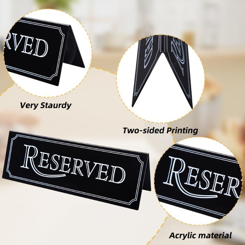 6Pcs Acrylic Reserved Table Signs Restaurant Wedding Party