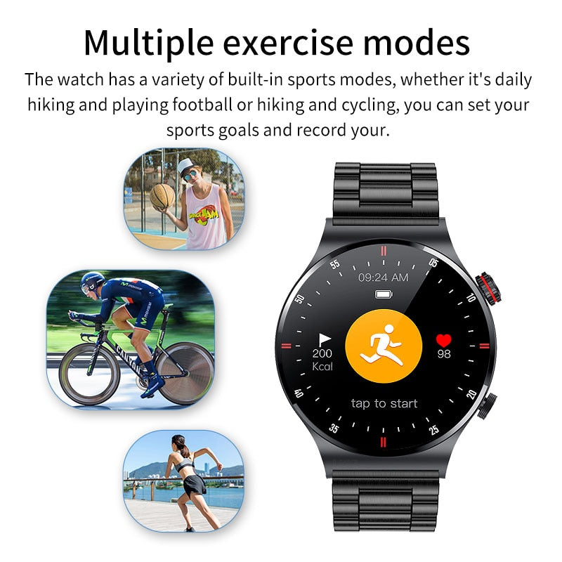 Nfc Bluetooth Calling Sports Fitness Smart Watch For Men Black Silver