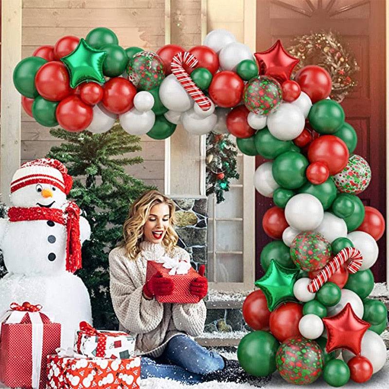 Christmas Garland Arch Tree Balloons Set Party Decorations