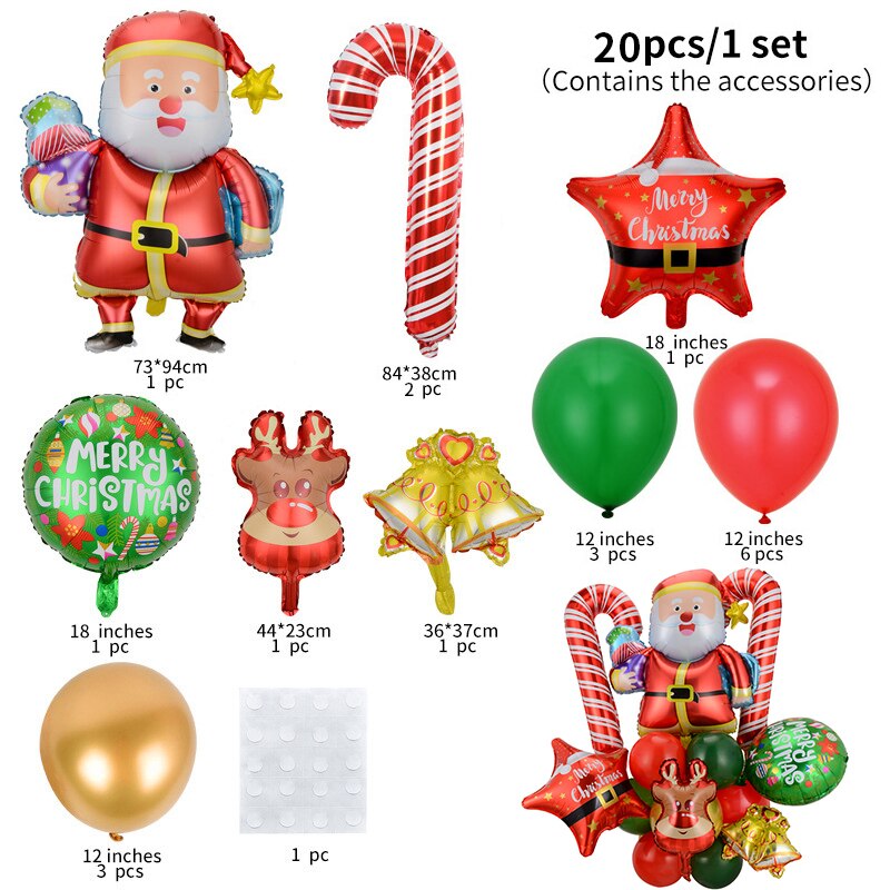 Christmas Party Foil Balloons Set