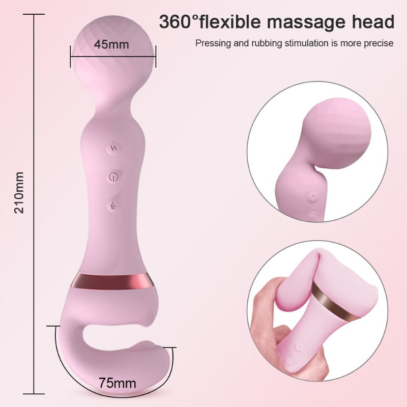 Powerful 3-In-1 Magic Wand Vibrator Clitoris G-Spot Stimulations Women
