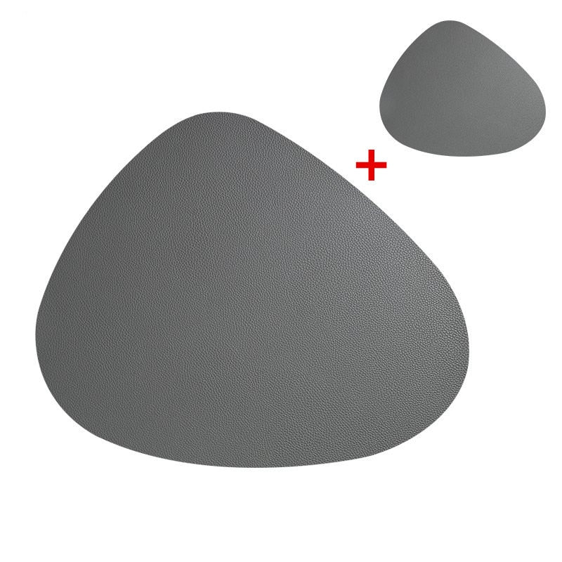 Washable Heat Mat Pu Leather Placemat Coaster Set