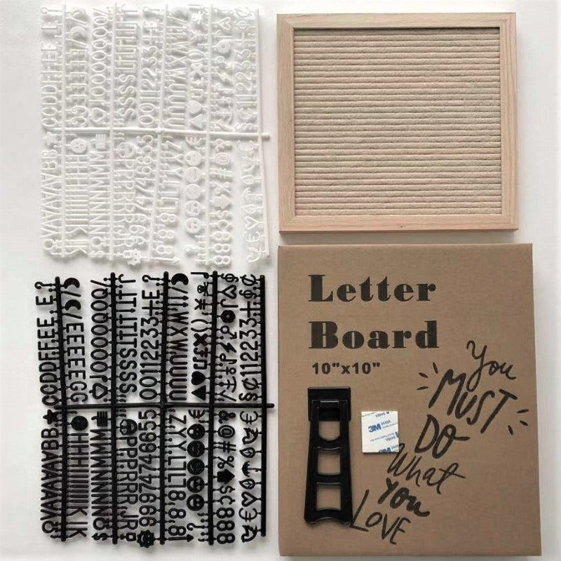 Felt Letterboard Wooden Frame Wall Message Cork Board Home Office Decor