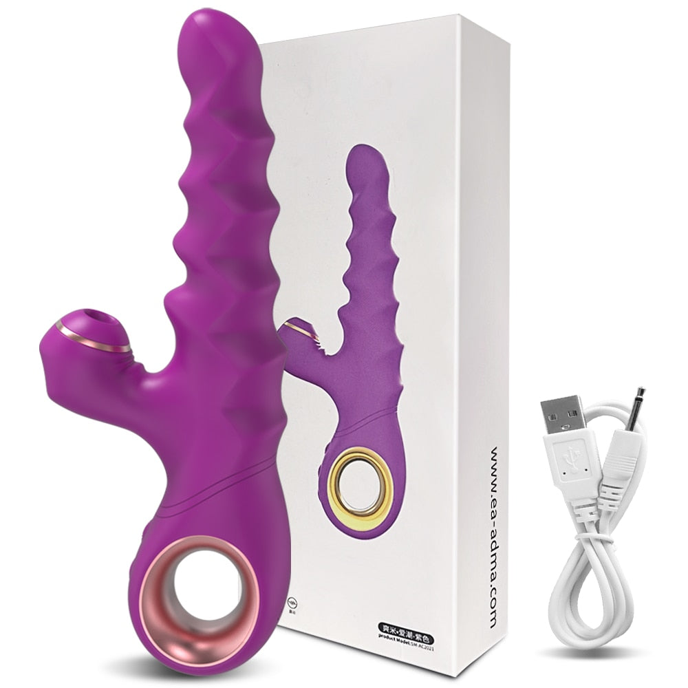 Thrusting Dildo Vibrator Female Clitoris Sucker Stimulator Clitoral Sucking Heating Vibrating