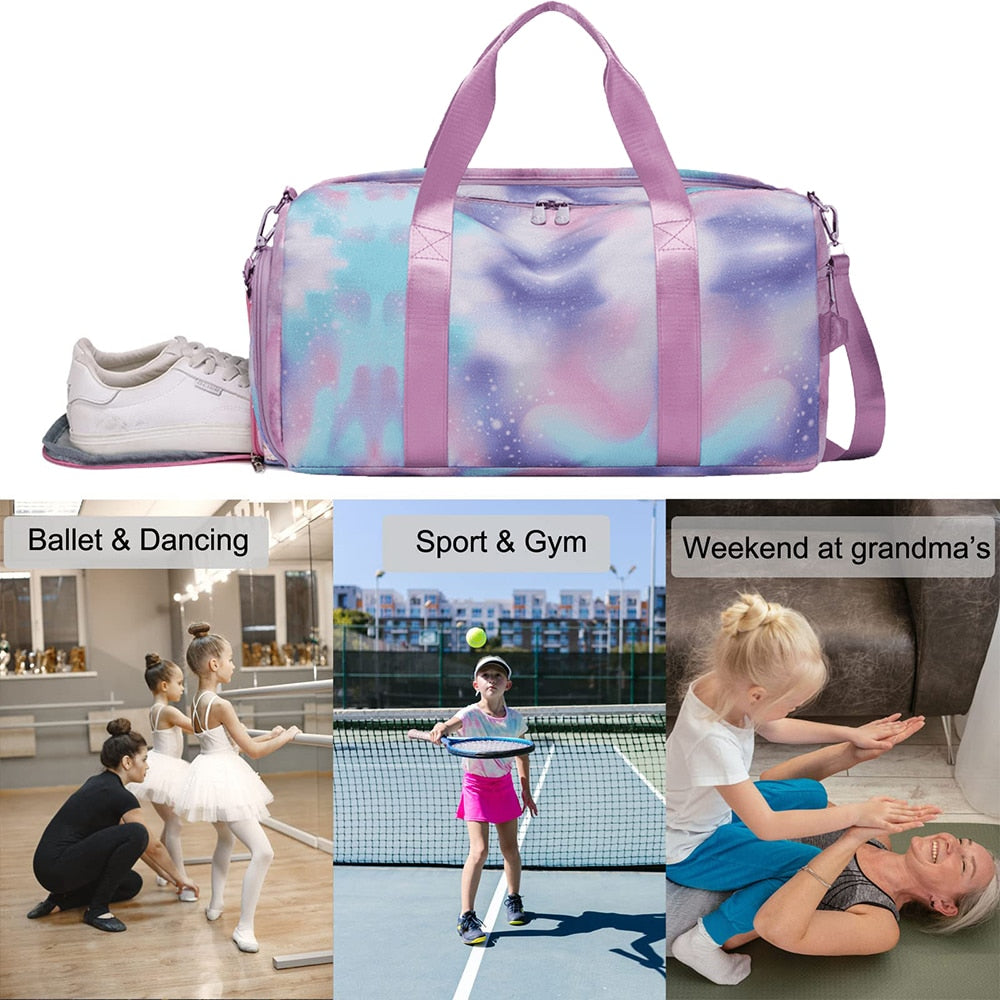 Colourful Galaxy Kids Weekender Dancing Gymnastics Duffle Bag