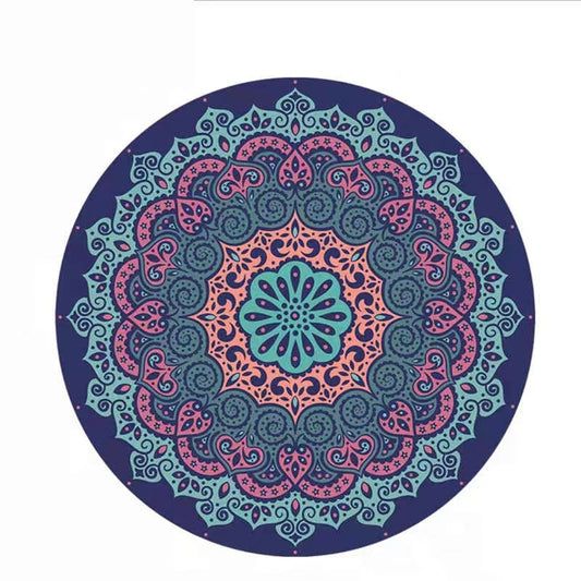 Round Yoga Mat Rubber Non-Slip Thick Wide Meditation Floor