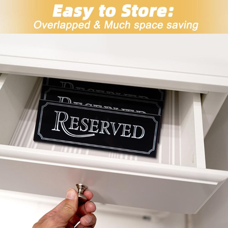 6Pcs Acrylic Reserved Table Signs Restaurant Wedding Party