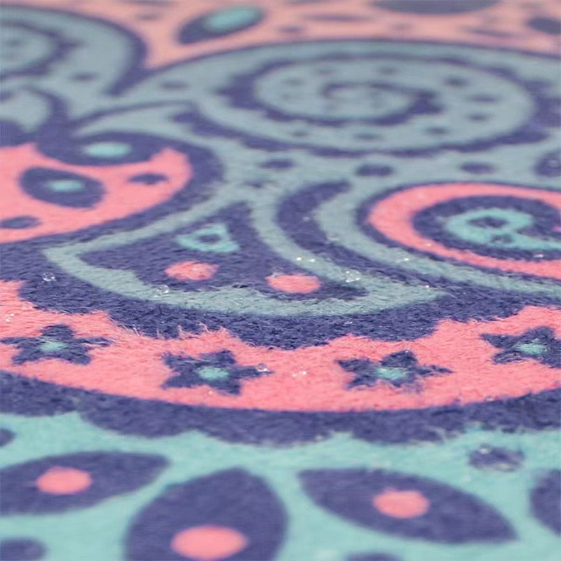 Round Yoga Mat Rubber Non-Slip Thick Wide Meditation Floor
