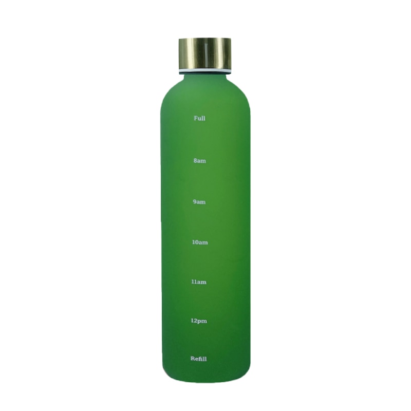 1L Water Bottle Time Marker Bpa Free Frosted Drinkbottles