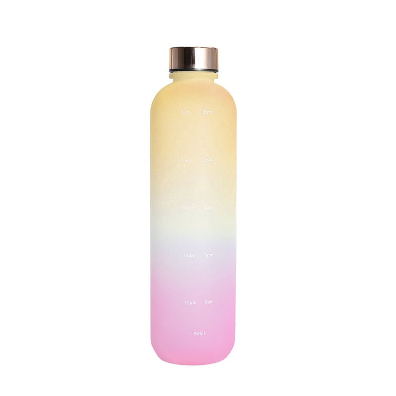 1L Water Bottle Time Marker Bpa Free Frosted Drinkbottles