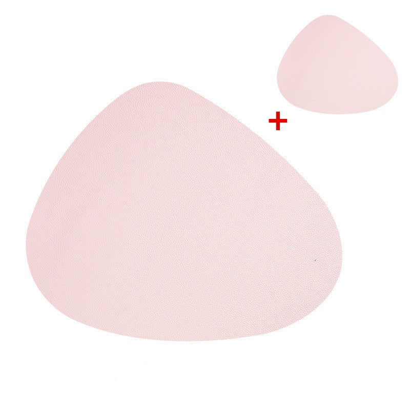 Washable Heat Mat Pu Leather Placemat Coaster Set