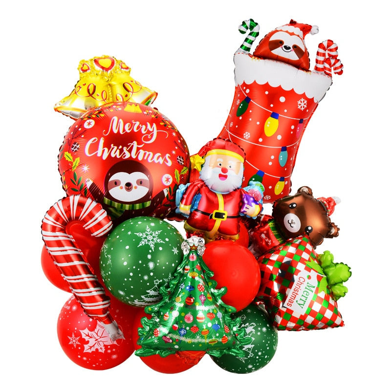 Christmas Party Foil Balloons Set