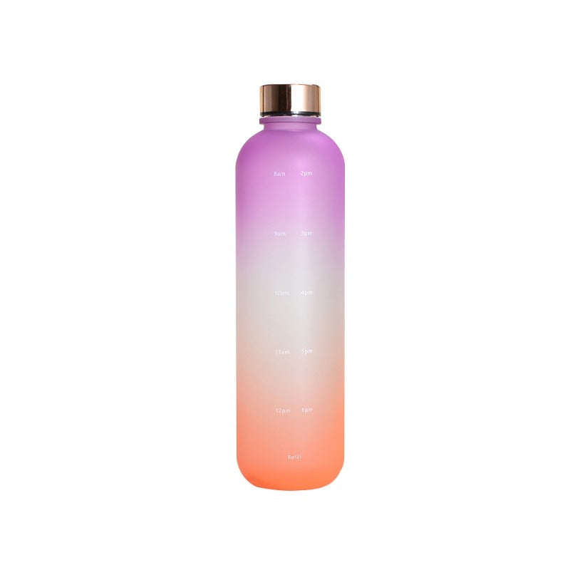 1L Water Bottle Time Marker Bpa Free Frosted Drinkbottles