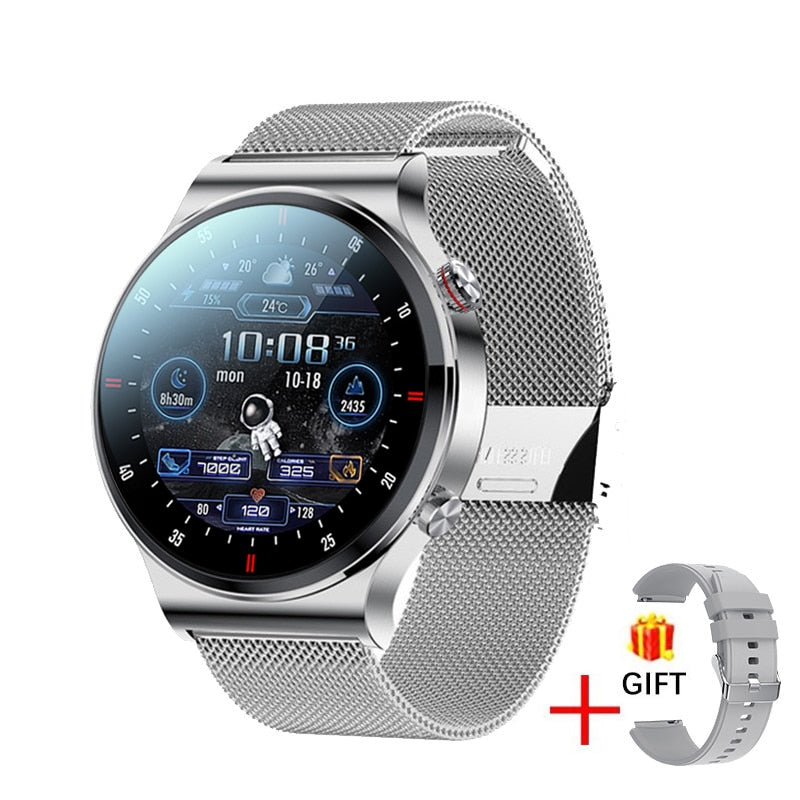 Nfc Bluetooth Calling Sports Fitness Smart Watch For Men Black Silver