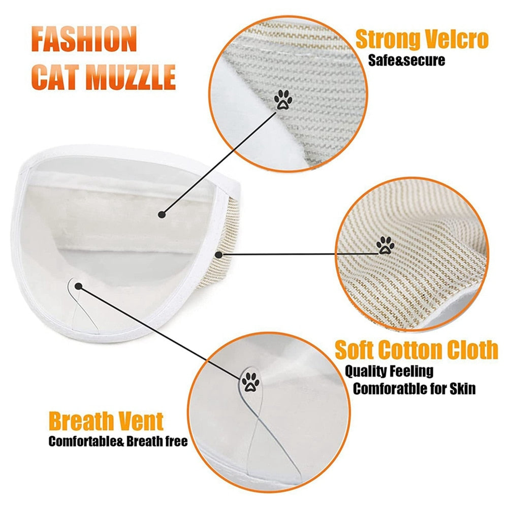 Transparent Cat Muzzle Breathable Dogs Cats Bathing Grooming Tools Anti Bite Puppy Kitten Muzzles Mask Pet Product