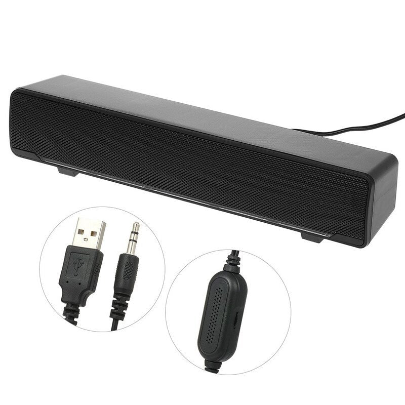 Sada V 196 Usb Wired Computer Bar Stereo Subwoofer Powerful Music Player Bass Surround Sound Box 3.5Mm Audio Input For P