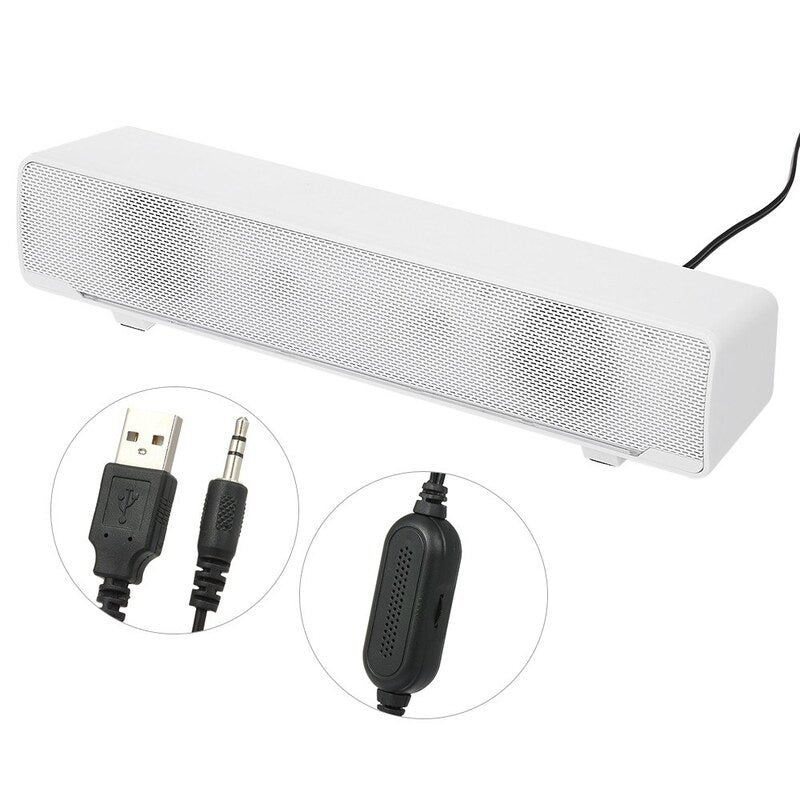 Sada V 196 Usb Wired Computer Bar Stereo Subwoofer Powerful Music Player Bass Surround Sound Box 3.5Mm Audio Input For P