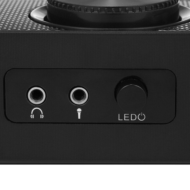 Sada V 198 Usb Powered Sound Bar Computer Speakers With Led Lights 3.5Mm Audio Mic Plug Wired Soundbar For Pc Cellphone