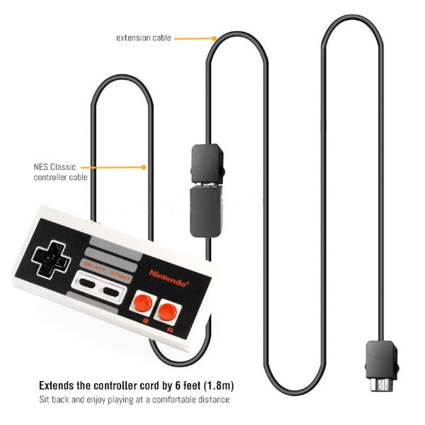 2Pack Classic Controller Snes Extension Cable 3M / 10 Ft Super Nes Power Cord For Nintendo Edition Mini