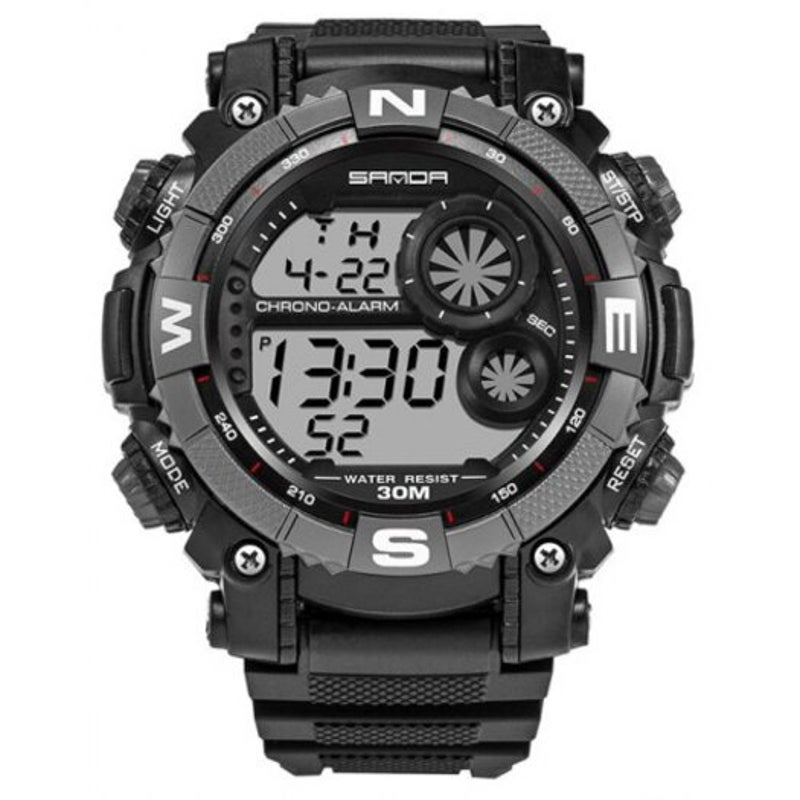 Veile Studios Fashion Men's Outdoor Sports Utility Waterproof Electronic Watch Gray