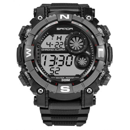 Veile Studios Fashion Men's Outdoor Sports Utility Waterproof Electronic Watch Gray