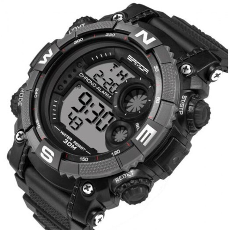Veile Studios Fashion Men's Outdoor Sports Utility Waterproof Electronic Watch Gray