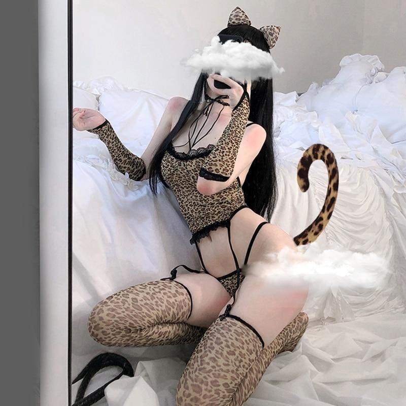 Sassy Leopard Set Cosplay Sexy Costume Lingerie Wild Animal