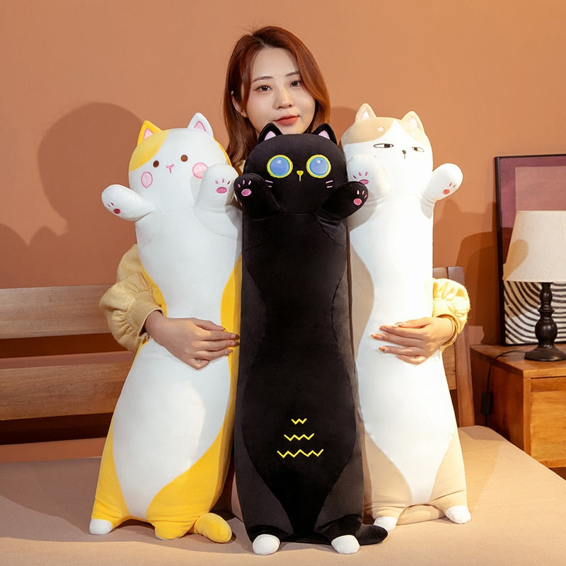 Cute Long Soft Plush Toy Sleeping Pillow Cats
