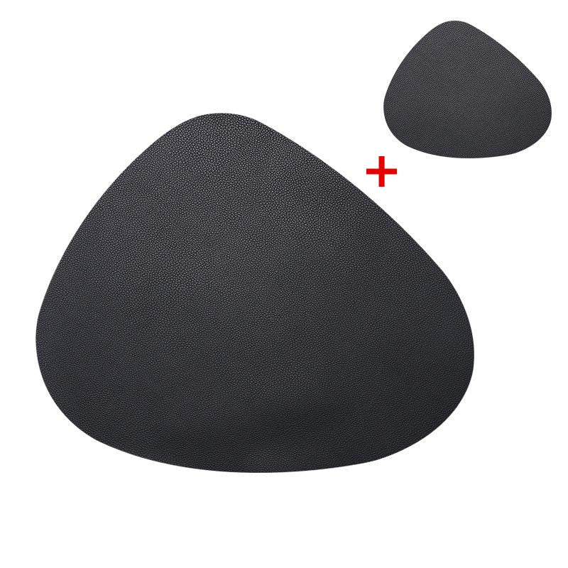 Washable Heat Mat Pu Leather Placemat Coaster Set