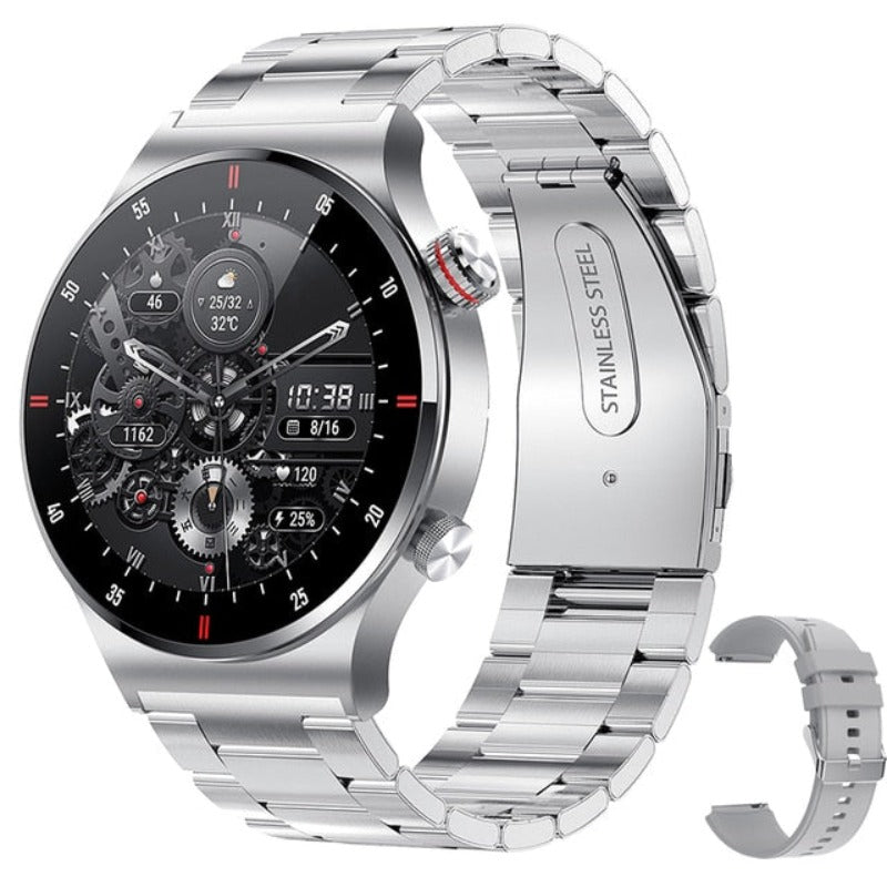 Nfc Bluetooth Calling Sports Fitness Smart Watch For Men Black Silver