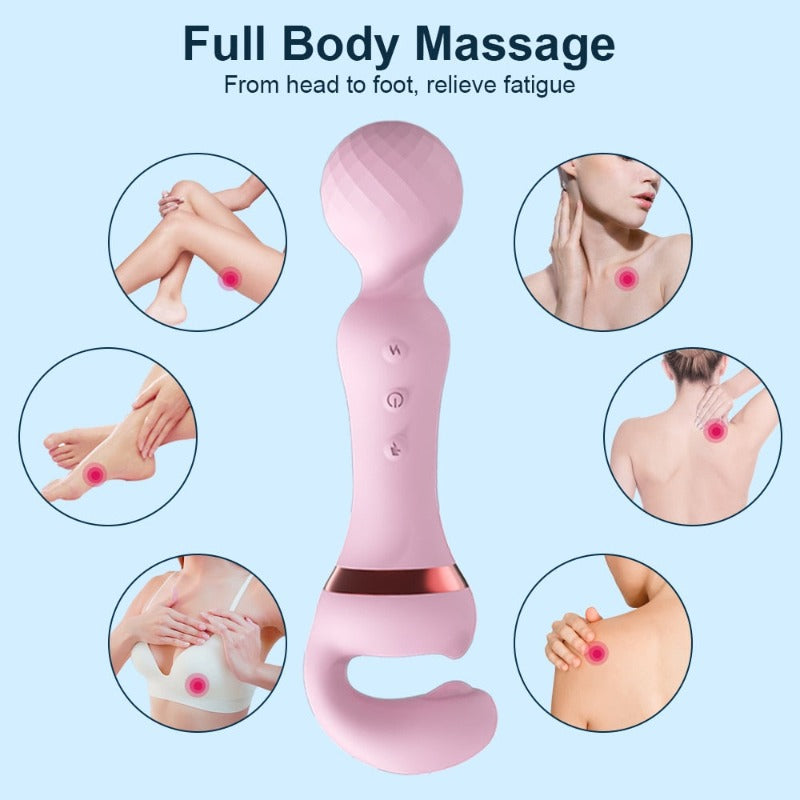 Powerful 3-In-1 Magic Wand Vibrator Clitoris G-Spot Stimulations Women
