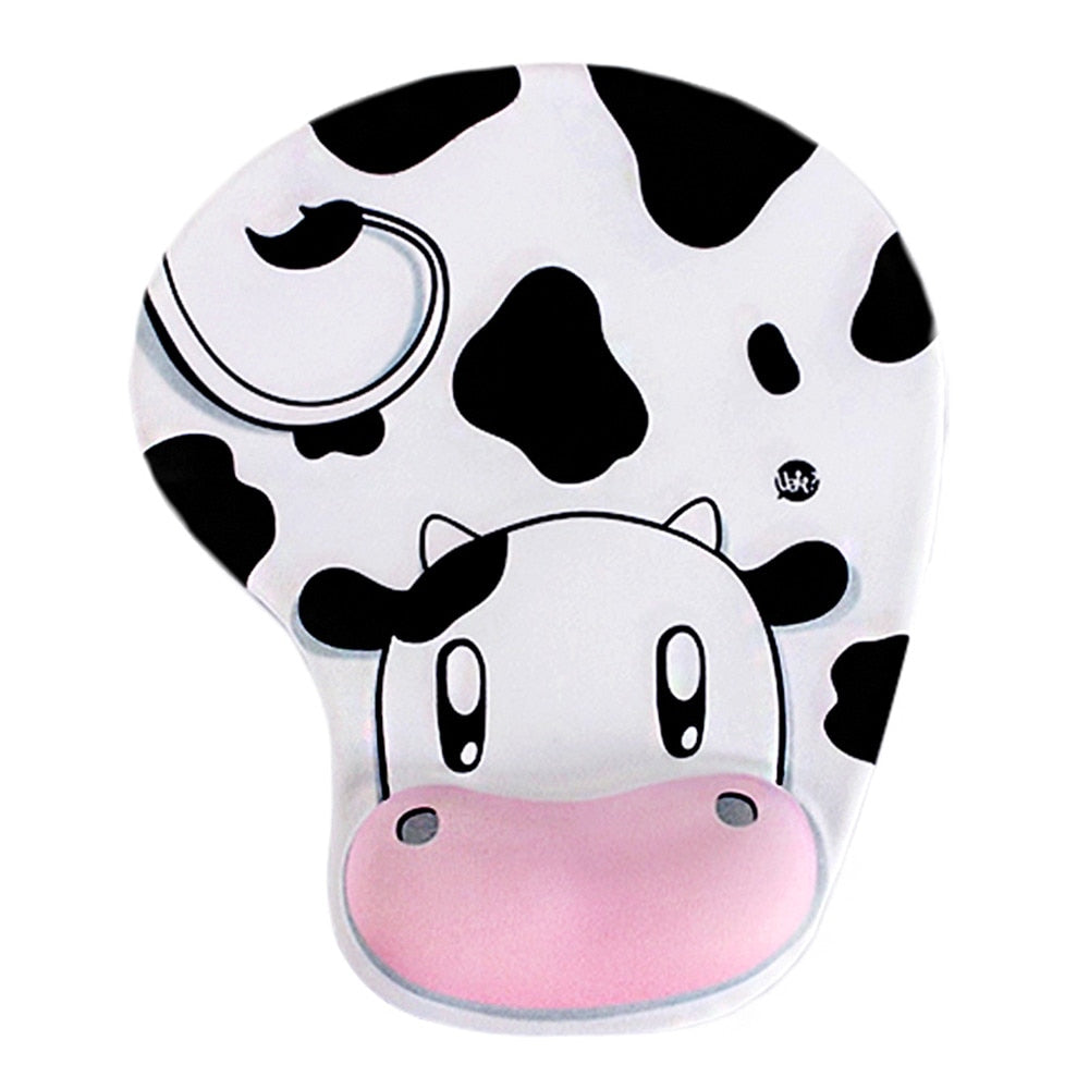 Cartoon Cow Ergonomic Wrist Rest Mouse Pad
