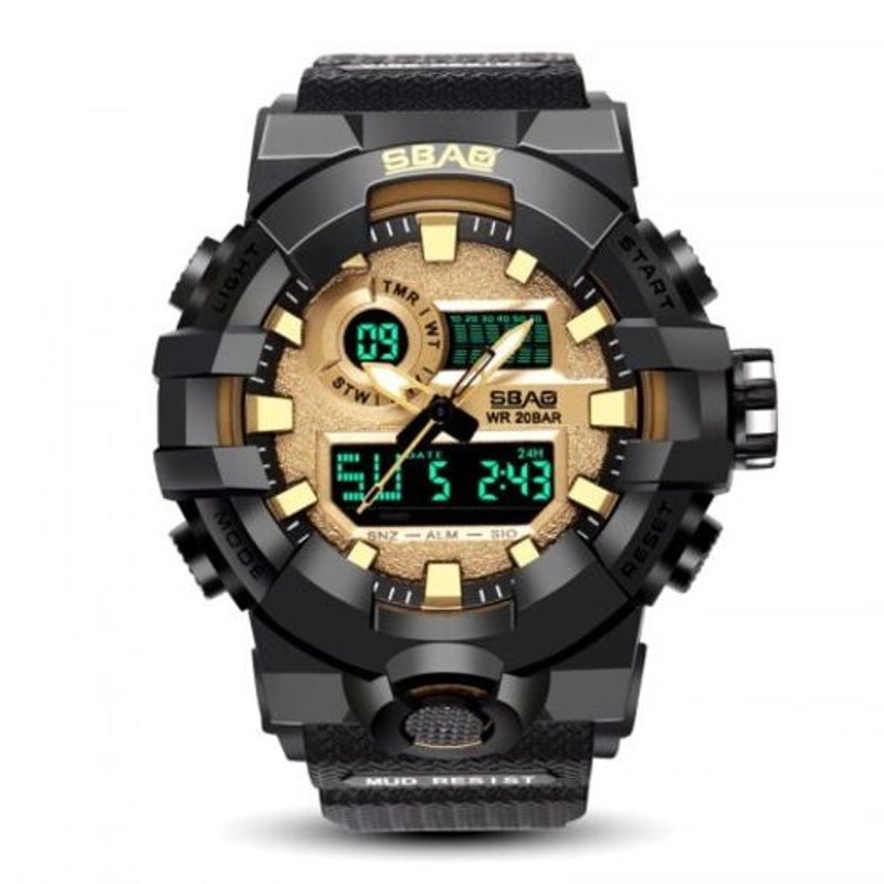 Veile Studios Sbao Men Outdoors Waterproof Electronic Watch Gold