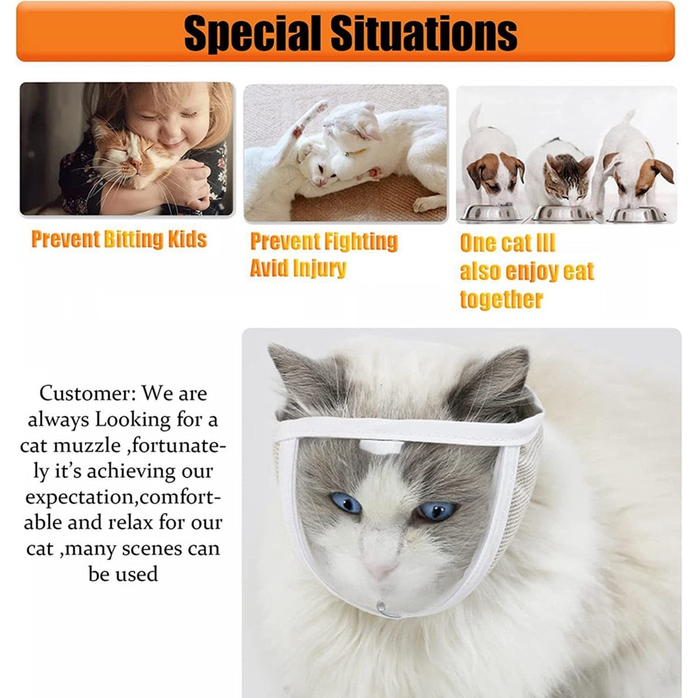 Transparent Cat Muzzle Breathable Dogs Cats Bathing Grooming Tools Anti Bite Puppy Kitten Muzzles Mask Pet Product