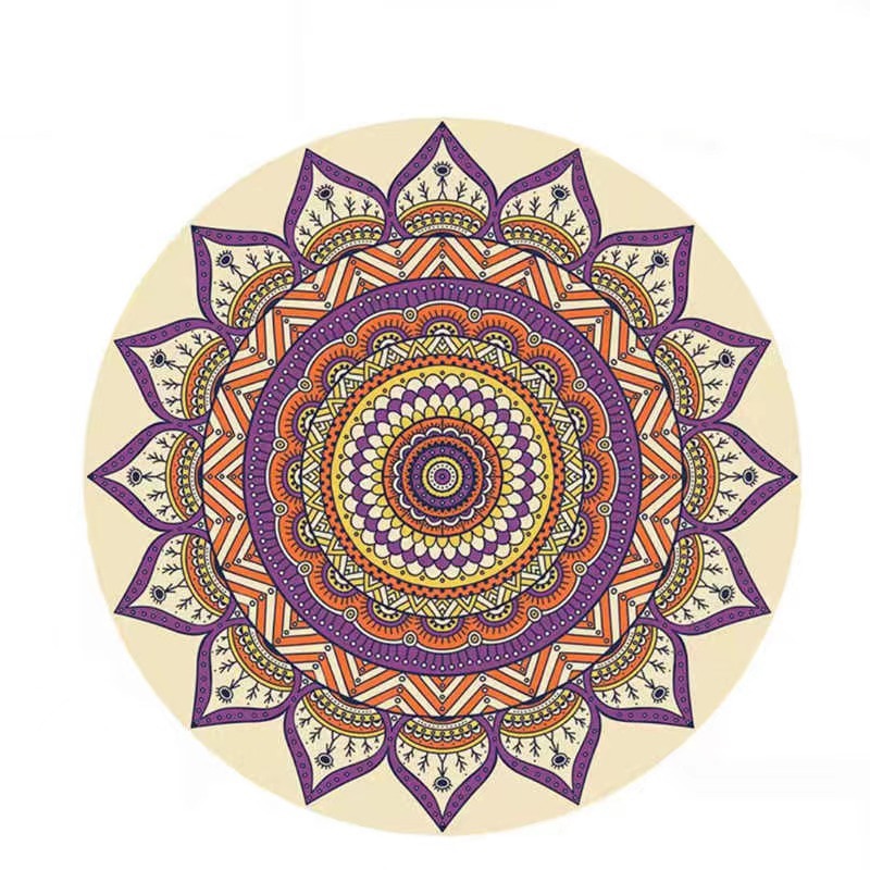Round Yoga Mat Rubber Non-Slip Thick Wide Meditation Floor