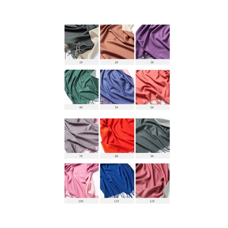 Scarf Female Double Sided Pure Color Warm Shawl Autumn Winter 11