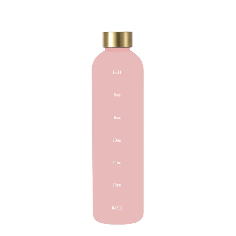 1L Water Bottle Time Marker Bpa Free Frosted Drinkbottles