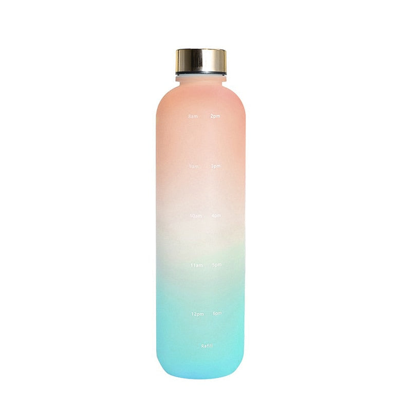 1L Water Bottle Time Marker Bpa Free Frosted Drinkbottles