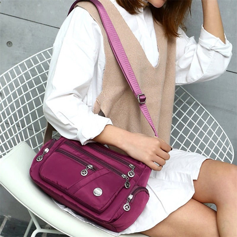 Shoulder Messenger Bag Women Crossbody Purse Nylon Waterproof Travel