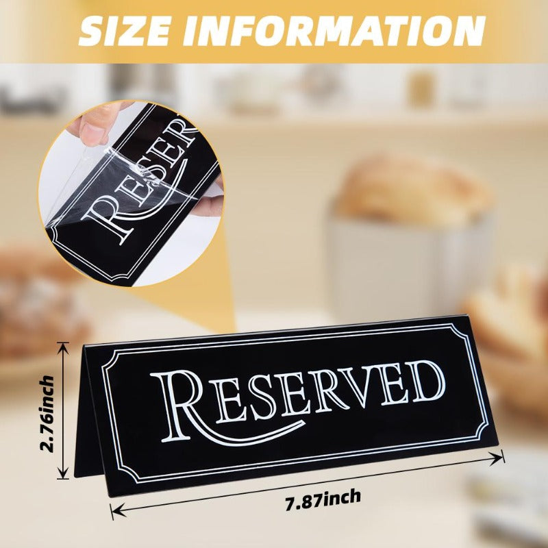 6Pcs Acrylic Reserved Table Signs Restaurant Wedding Party