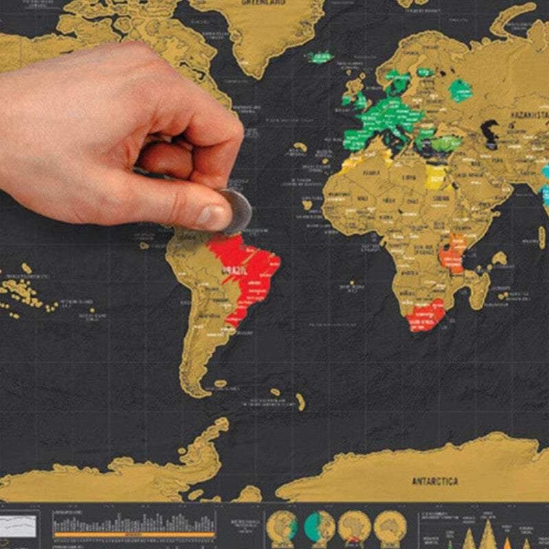 Posters Interactive Scratch Off World Map Travel Decor