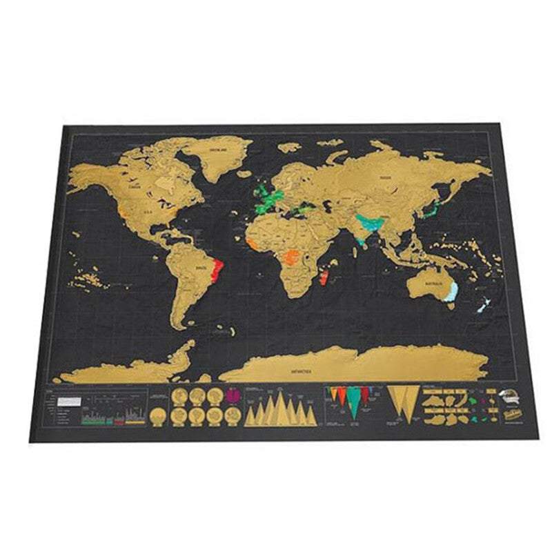 Posters Interactive Scratch Off World Map Travel Decor