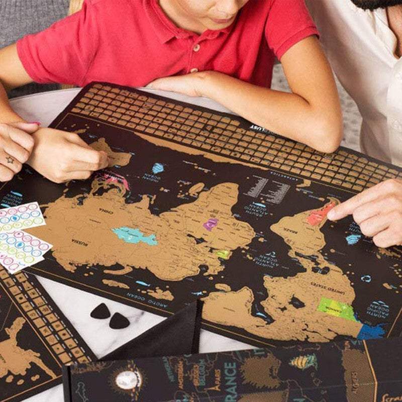 Posters Interactive Scratch Off World Map Travel Decor