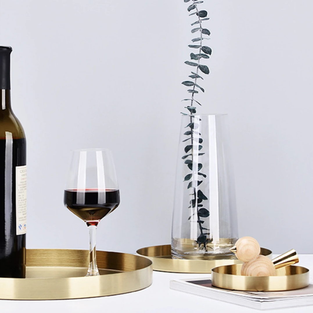 Stainless Steel Golden Tray Storage Decor