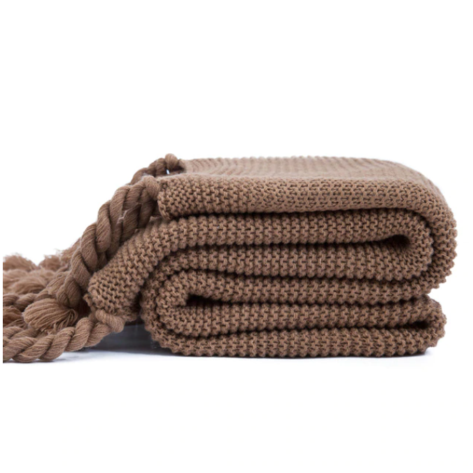 1 Sets of Hod Health & Home 1 Sets Of Long Tassel Knitted Blanket Throw