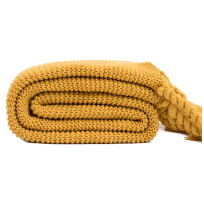 1 Sets of Hod Health & Home 1 Sets Of Long Tassel Knitted Blanket Throw