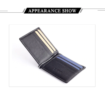 Veile Studios Women's Men Slim Leather Billfold Multifunction Wallet Money Clip