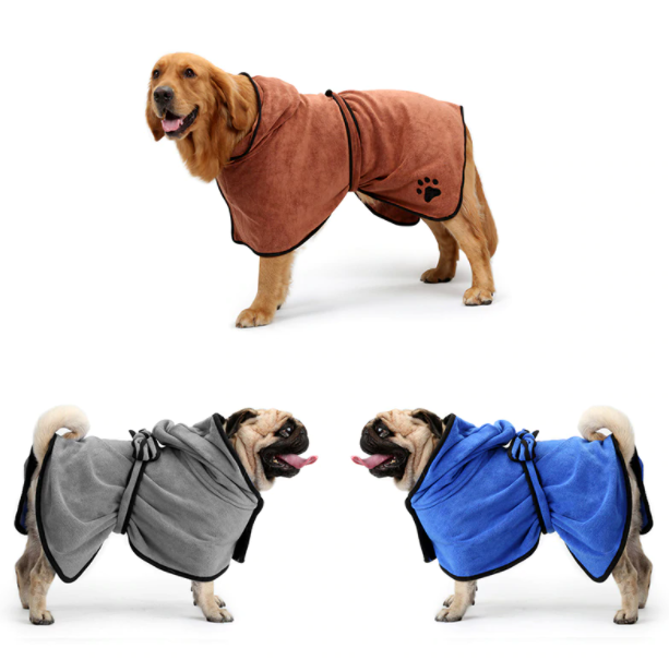 1 Sets of 1 Sets Of Absorbent Microfibre Dog Bath Robe Towel